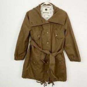 Anthropologie Daughters of the Liberation Brown Trench Coat Vintage Look